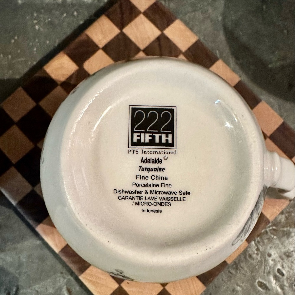 222 Fifth Adelaide Turquoise Porcelain Fine China - Picture 2 of 5